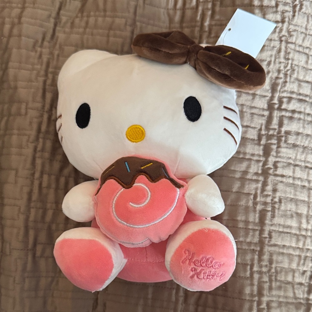 Hello Kitty Plush with Pink and Brown Donut